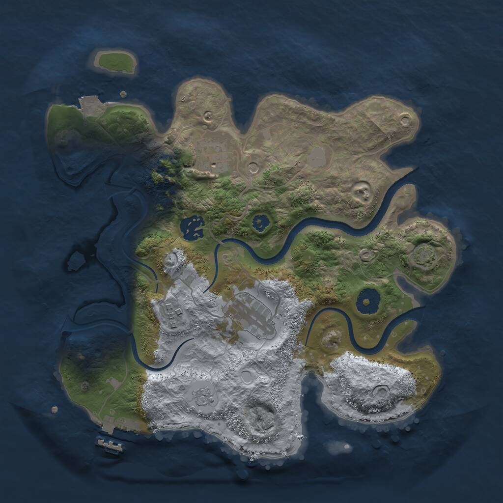 Rust Map: Procedural Map, Size: 3000, Seed: 19860, 9 Monuments