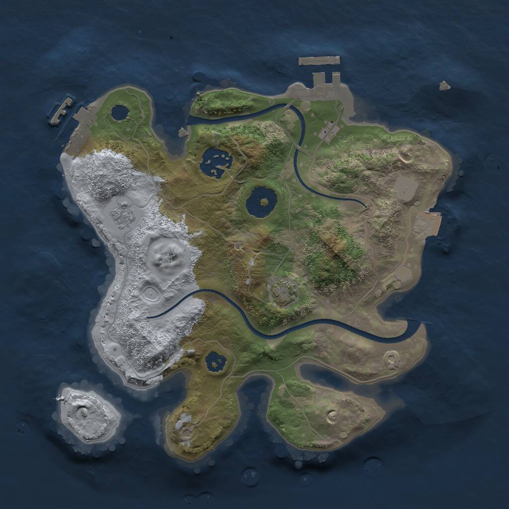 Rust Map: Procedural Map, Size: 2500, Seed: 19470, 6 Monuments