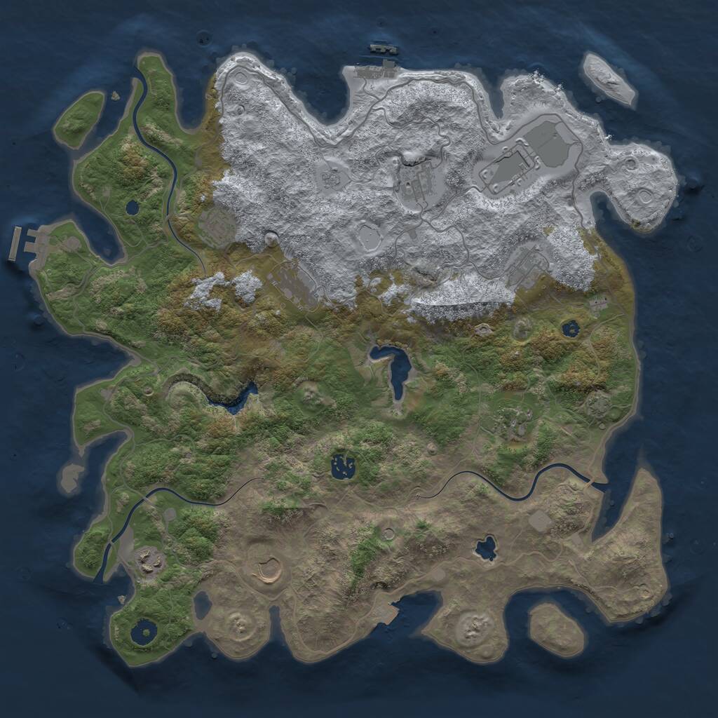 Rust Map: Procedural Map, Size: 4200, Seed: 51002, 15 Monuments