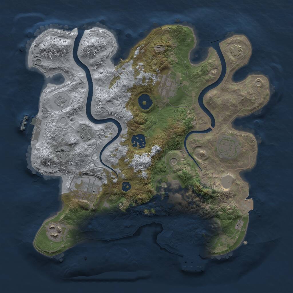 Rust Map: Procedural Map, Size: 3000, Seed: 1540650148, 13 Monuments