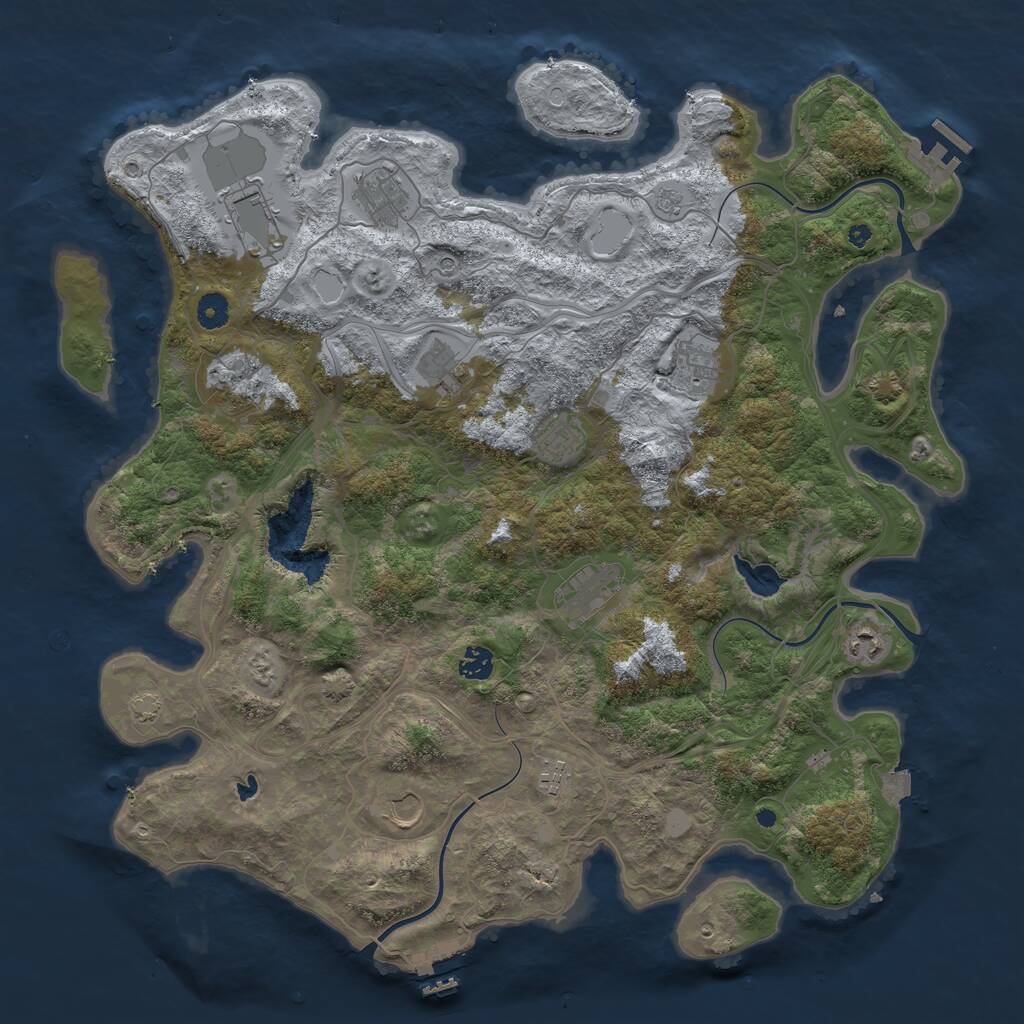 Rust Map: Procedural Map, Size: 4450, Seed: 1615, 17 Monuments