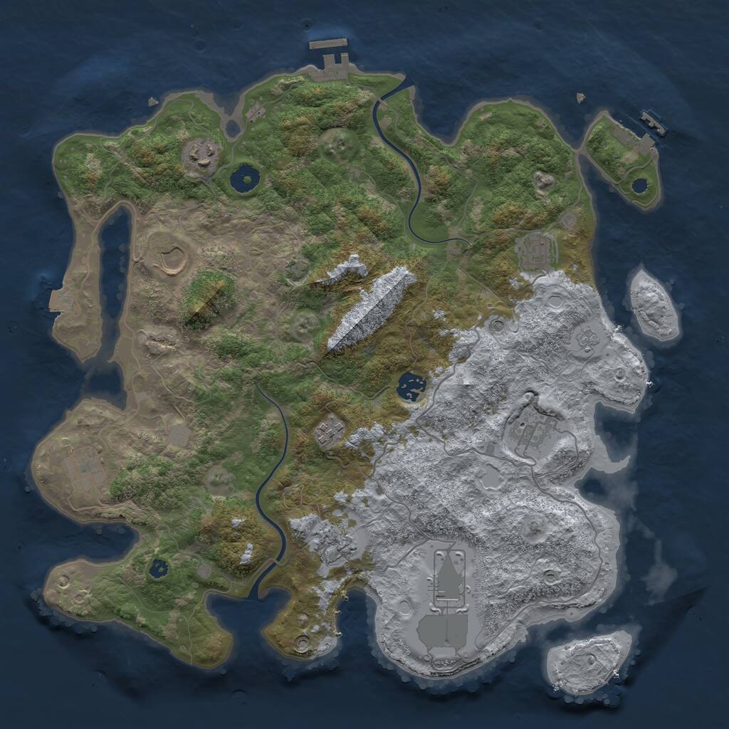 Rust Map: Procedural Map, Size: 3900, Seed: 193972158, 15 Monuments