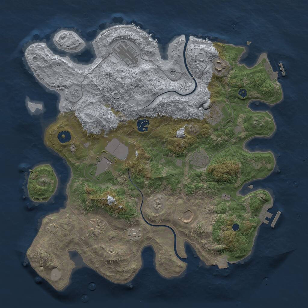 Rust Map: Procedural Map, Size: 3600, Seed: 49999, 15 Monuments