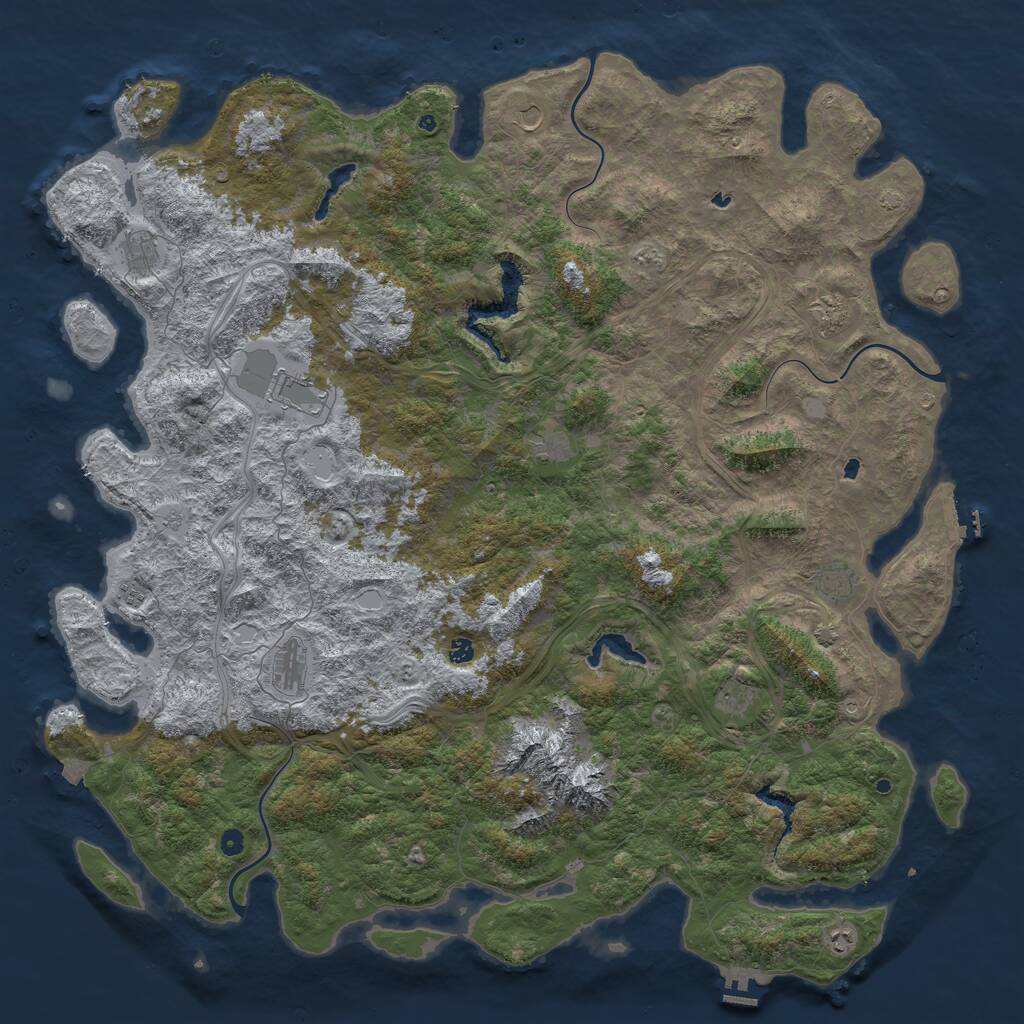 Rust Map: Procedural Map, Size: 6000, Seed: 9564147, 17 Monuments