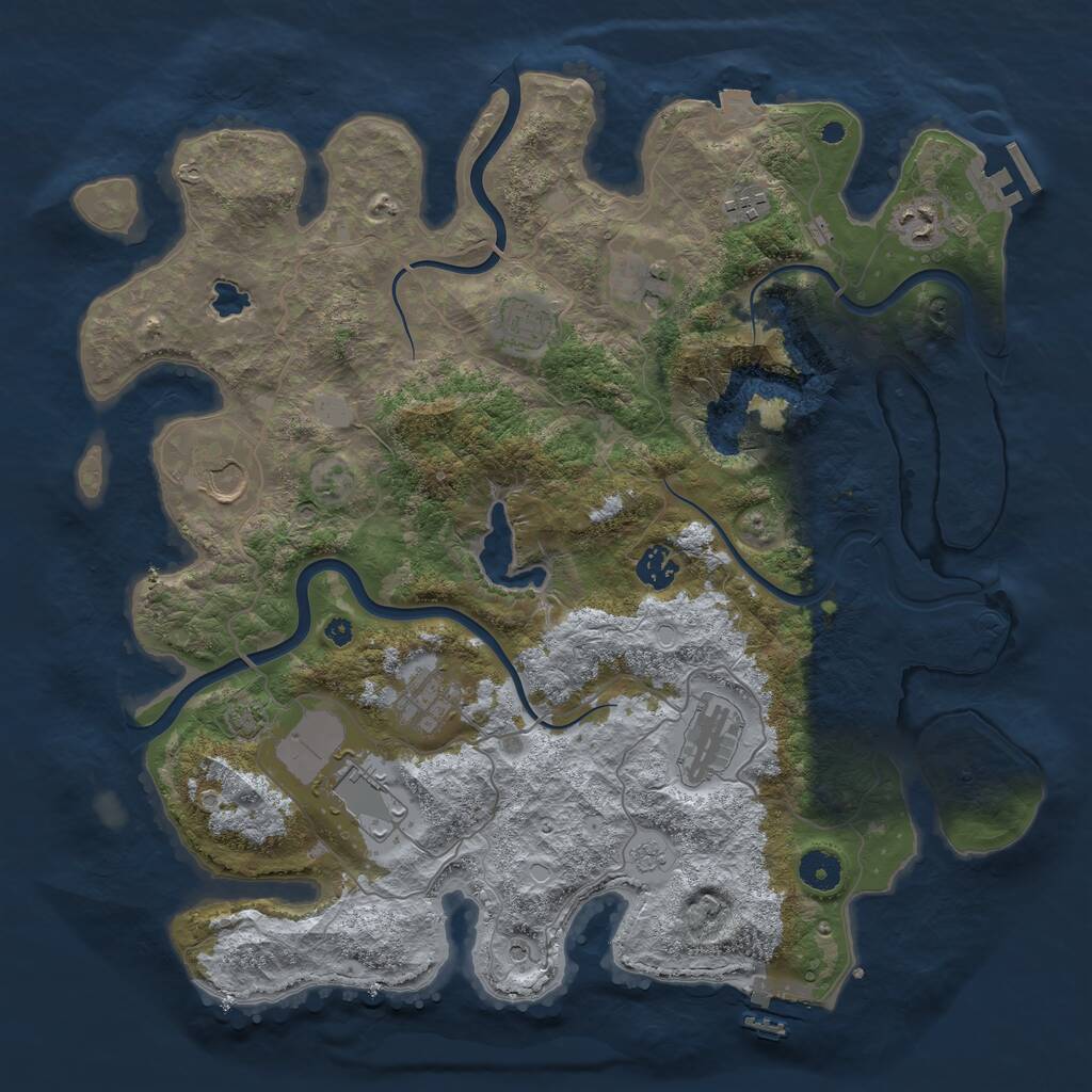 Rust Map: Procedural Map, Size: 4000, Seed: 1471333501, 15 Monuments
