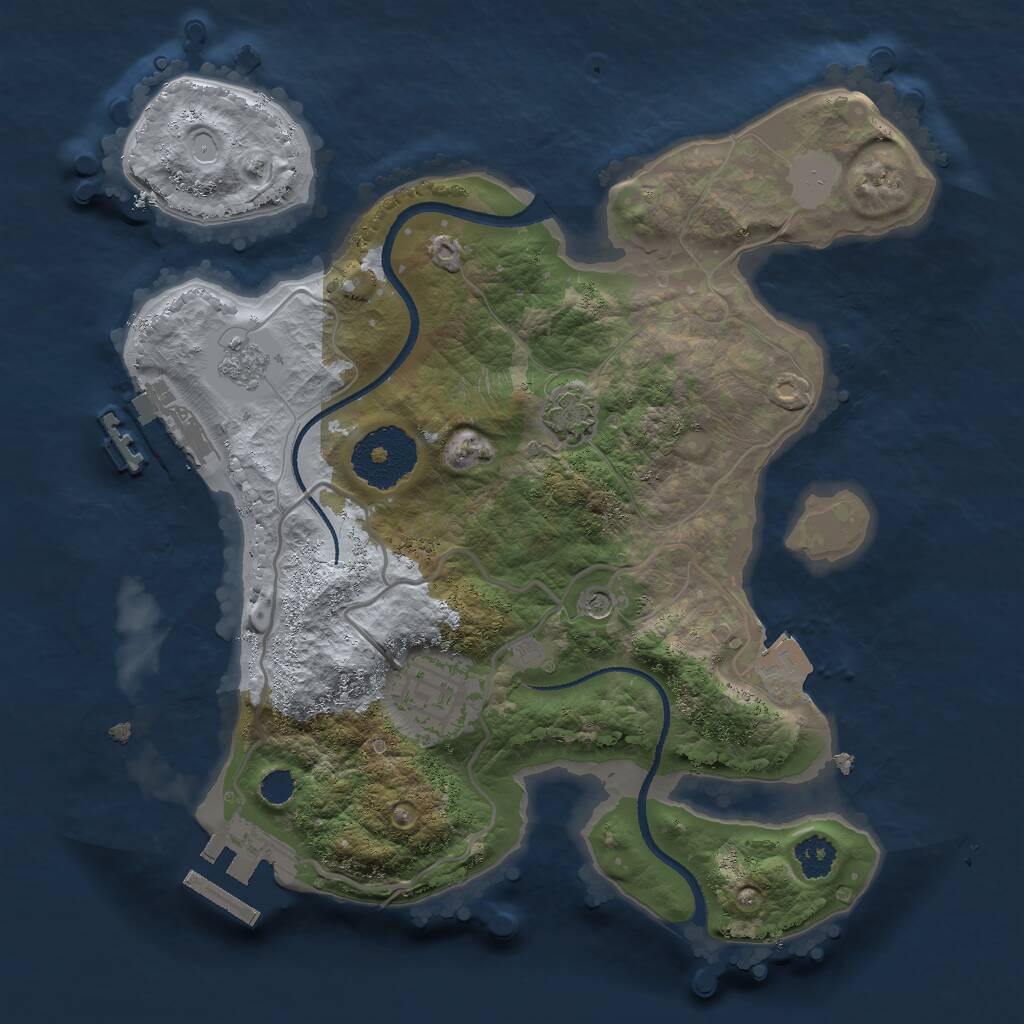 Rust Map: Procedural Map, Size: 2500, Seed: 1751599009, 7 Monuments