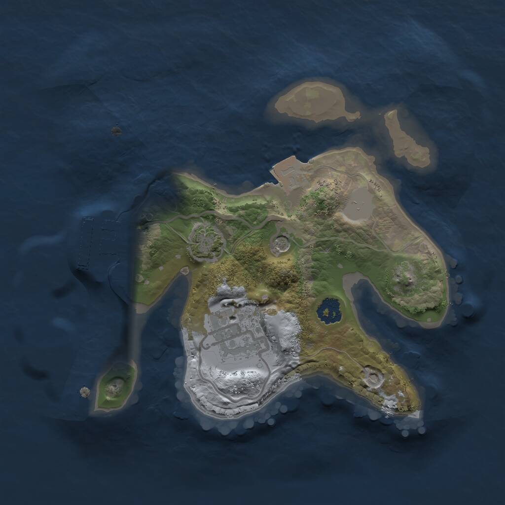 Rust Map: Procedural Map, Size: 2000, Seed: 15720014, 5 Monuments