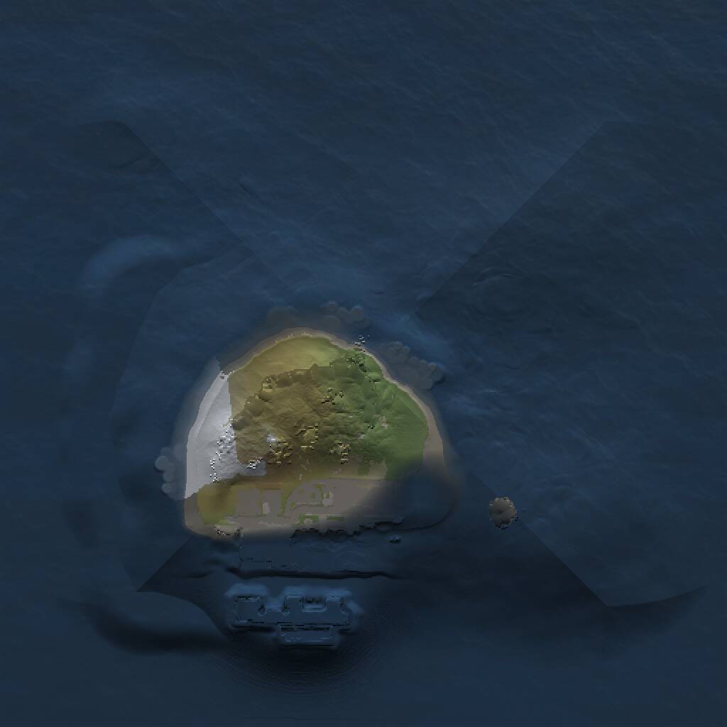 Rust Map: Procedural Map, Size: 1000, Seed: 7654321, 2 Monuments