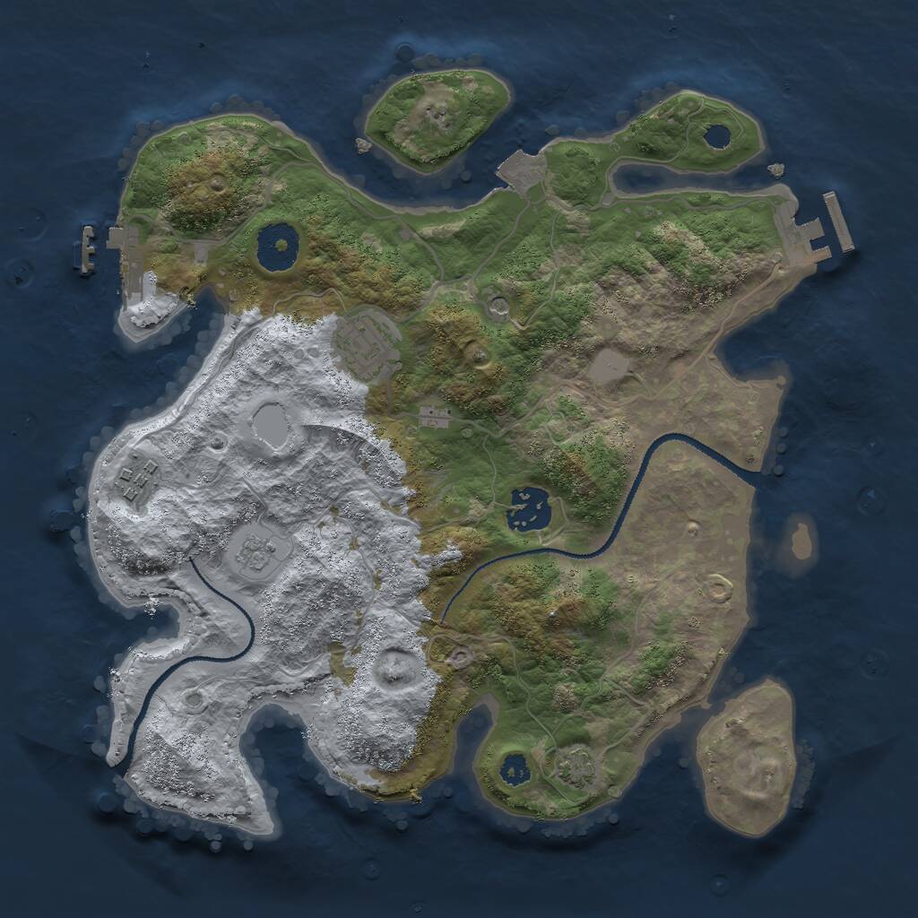 Rust Map: Procedural Map, Size: 3000, Seed: 4013759, 9 Monuments