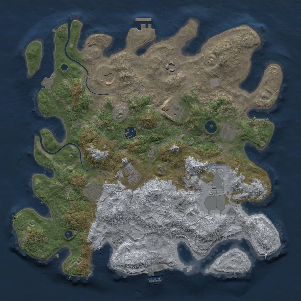 Rust Map: Procedural Map, Size: 3800, Seed: 42896, 15 Monuments