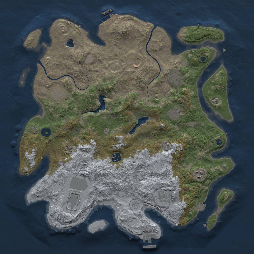 Rust Map: Procedural Map, Size: 4000, Seed: 1901014481, 16 Monuments