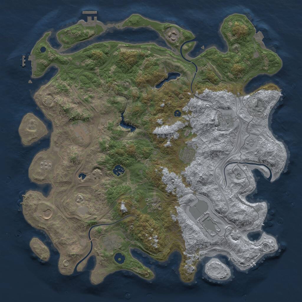 Rust Map: Procedural Map, Size: 4251, Seed: 2097093784, 16 Monuments