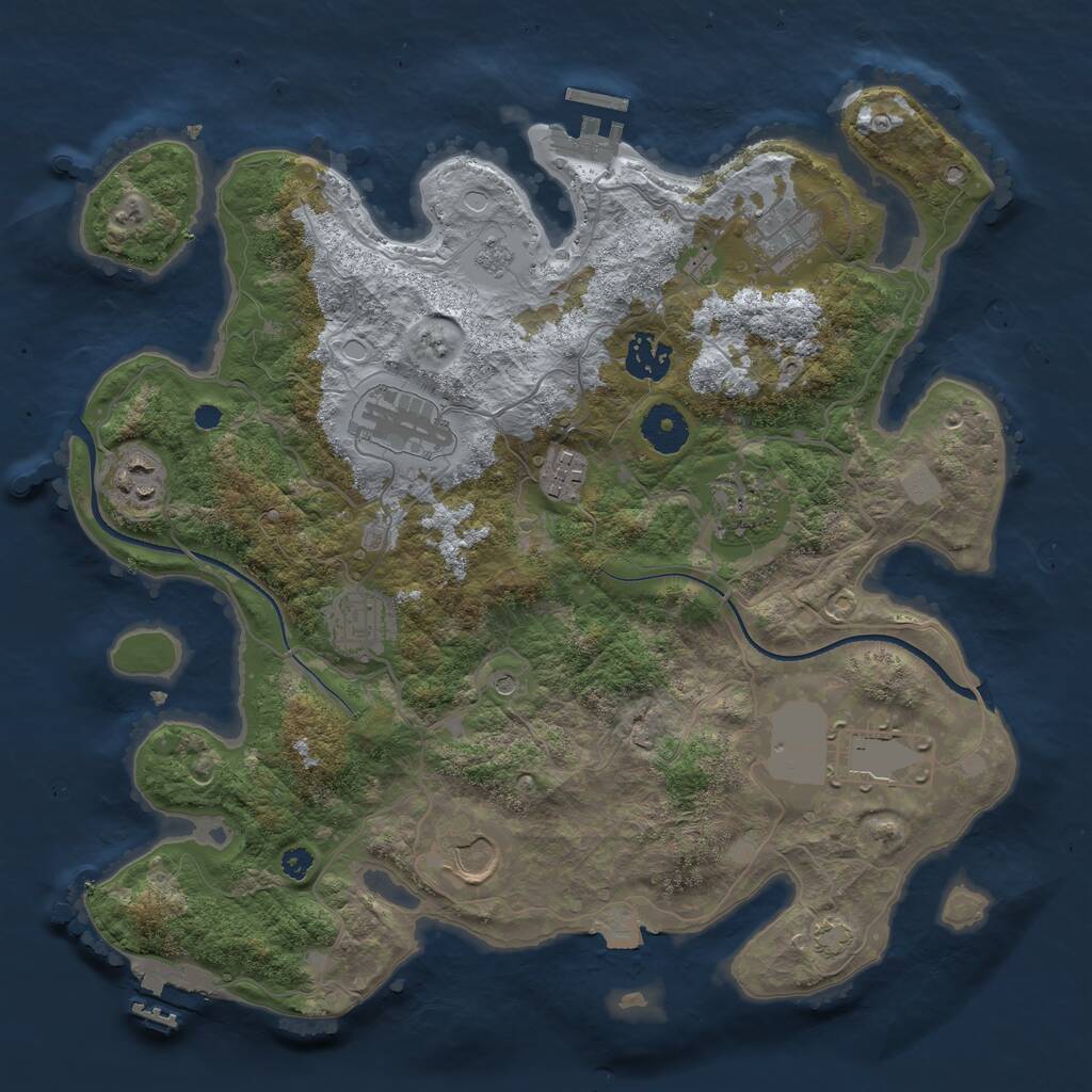 Rust Map: Procedural Map, Size: 3500, Seed: 1573720327, 15 Monuments