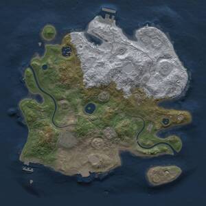 Thumbnail Rust Map: Procedural Map, Size: 3000, Seed: 2472647, 10 Monuments