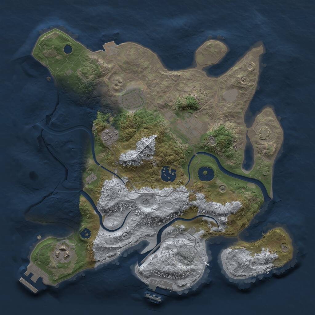 Rust Map: Procedural Map, Size: 3000, Seed: 355654950, 10 Monuments