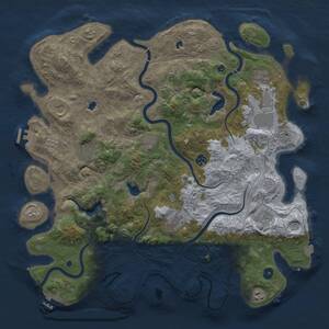 Thumbnail Rust Map: Procedural Map, Size: 4500, Seed: 992729639, 17 Monuments
