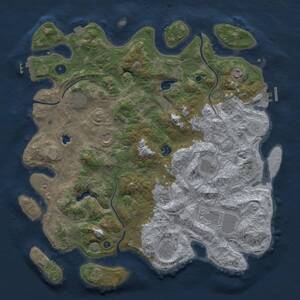 Thumbnail Rust Map: Procedural Map, Size: 4300, Seed: 62312, 15 Monuments