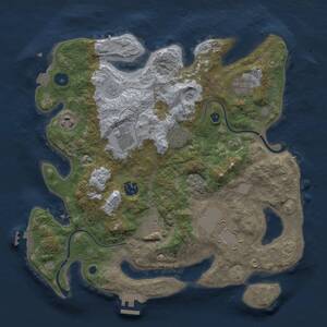 Thumbnail Rust Map: Procedural Map, Size: 3500, Seed: 1261342500, 14 Monuments