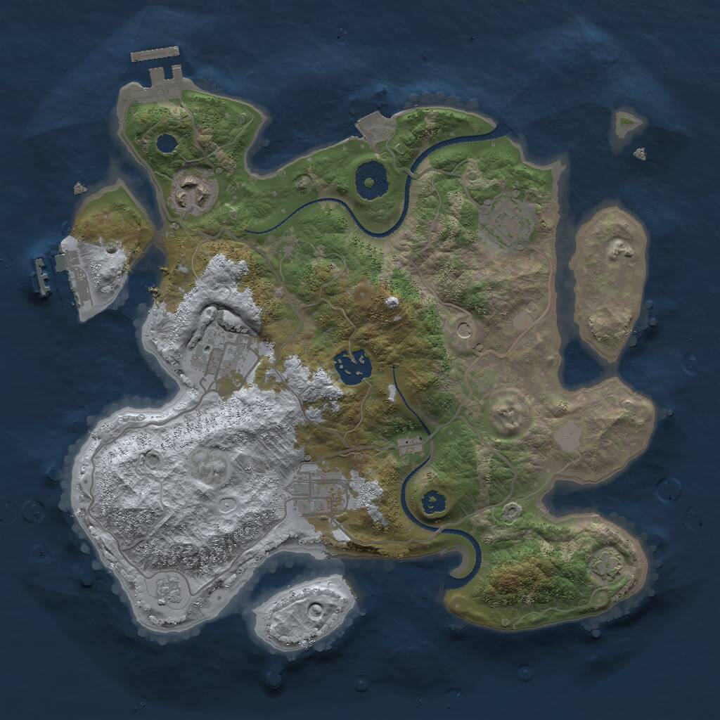 Rust Map: Procedural Map, Size: 3000, Seed: 21702, 11 Monuments