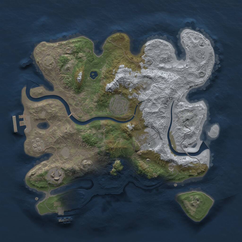 Rust Map: Procedural Map, Size: 3000, Seed: 1106102461, 10 Monuments