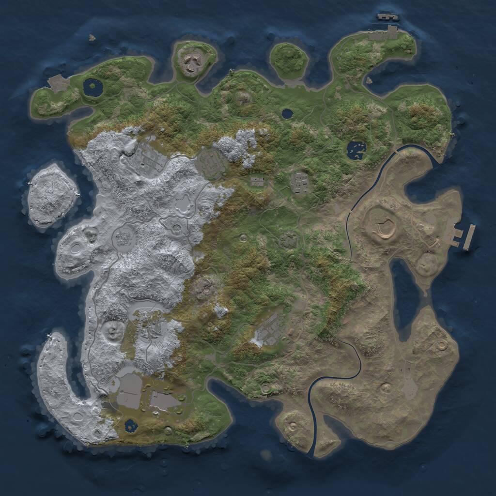 Rust Map: Procedural Map, Size: 3800, Seed: 475183435, 15 Monuments
