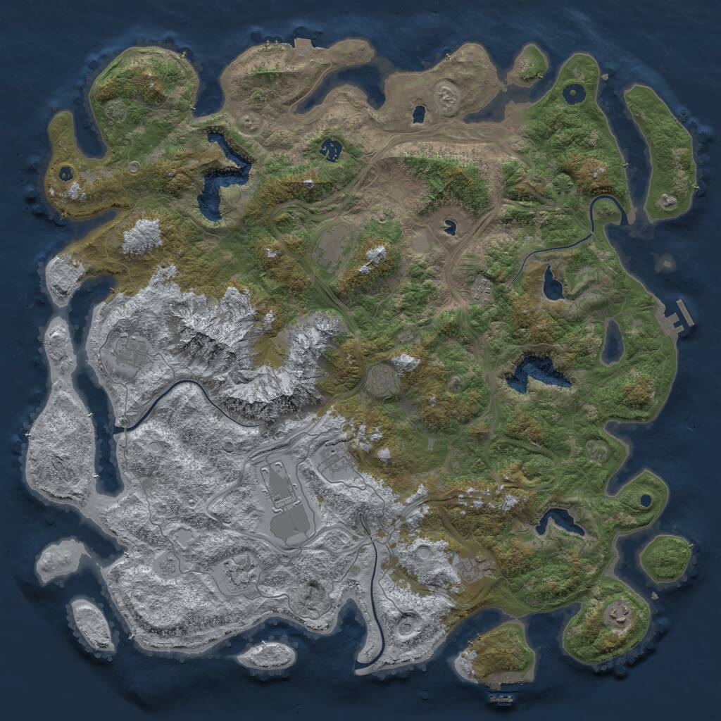 Rust Map: Procedural Map, Size: 5000, Seed: 13934563, 16 Monuments