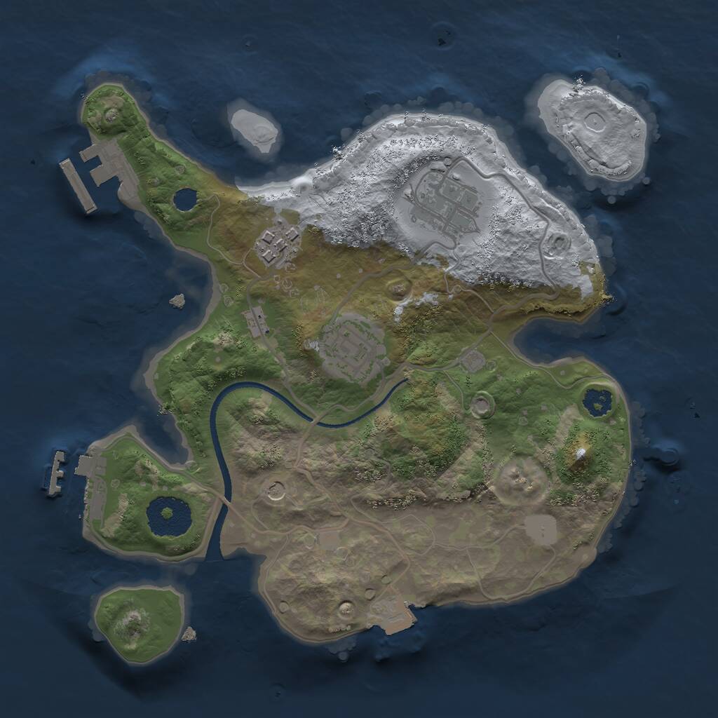 Rust Map: Procedural Map, Size: 2500, Seed: 352639664, 7 Monuments