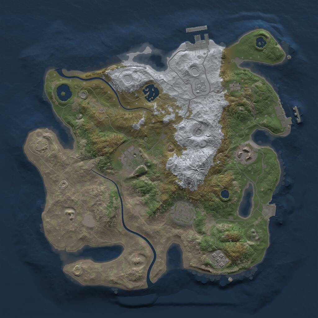 Rust Map: Procedural Map, Size: 3000, Seed: 2020505075, 11 Monuments