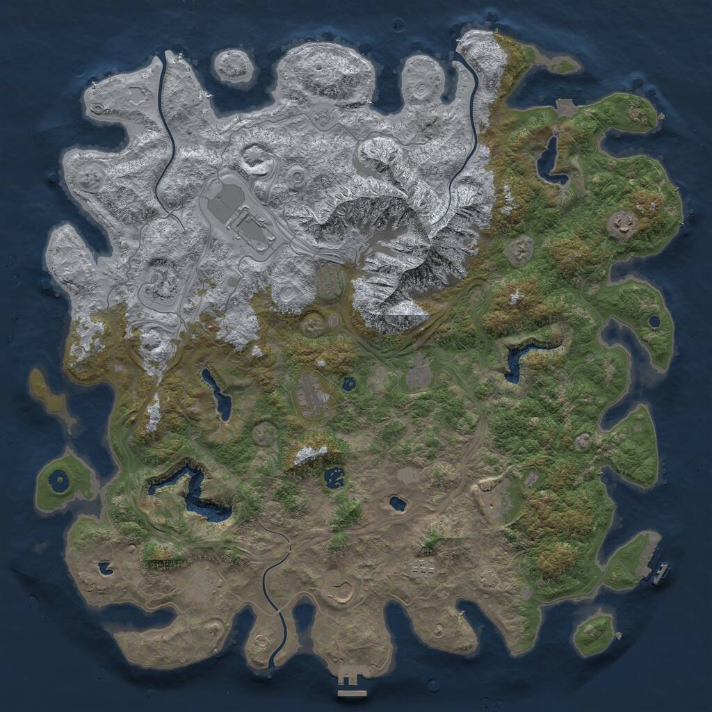 Rust Map: Procedural Map, Size: 5000, Seed: 11941, 17 Monuments
