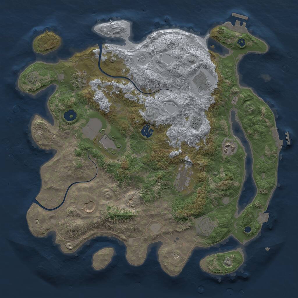 Rust Map: Procedural Map, Size: 3750, Seed: 218661131, 15 Monuments
