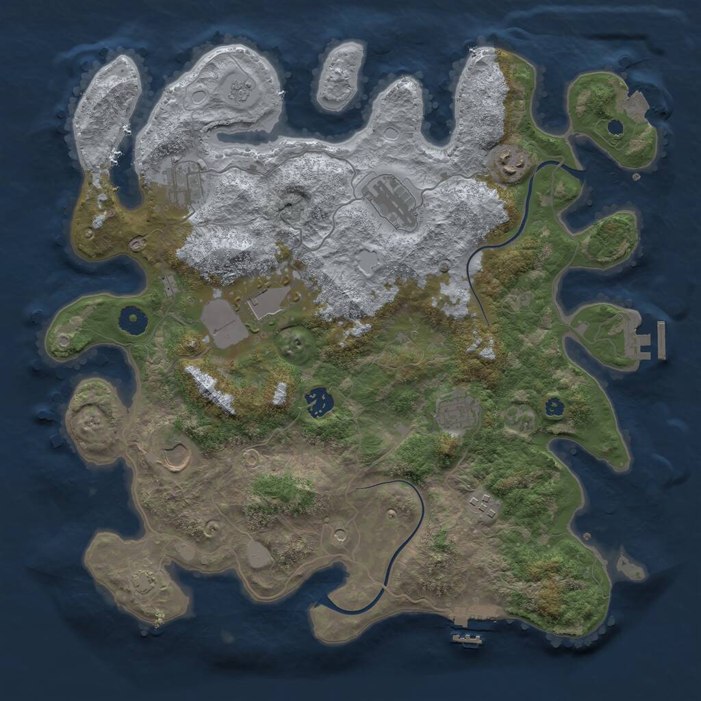 Rust Map: Procedural Map, Size: 3700, Seed: 472980815, 14 Monuments