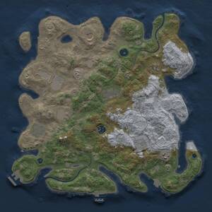 Thumbnail Rust Map: Procedural Map, Size: 3900, Seed: 709044617, 16 Monuments