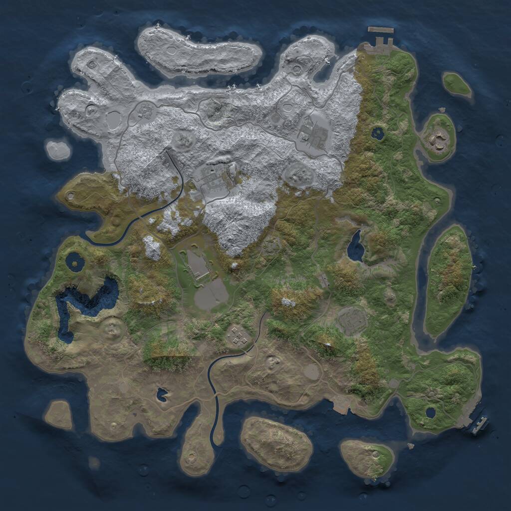 Rust Map: Procedural Map, Size: 4000, Seed: 1179410659, 12 Monuments