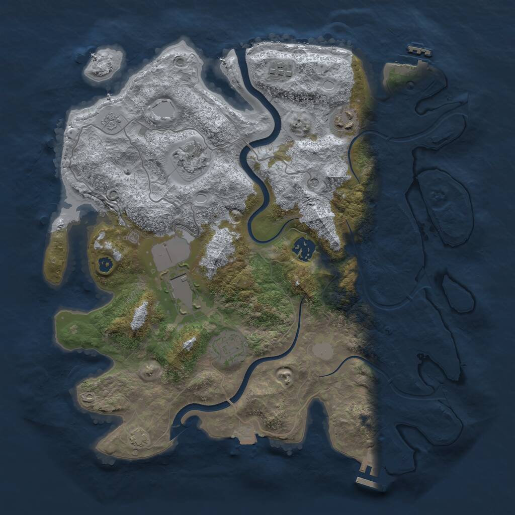 Rust Map: Procedural Map, Size: 3500, Seed: 2013186926, 12 Monuments