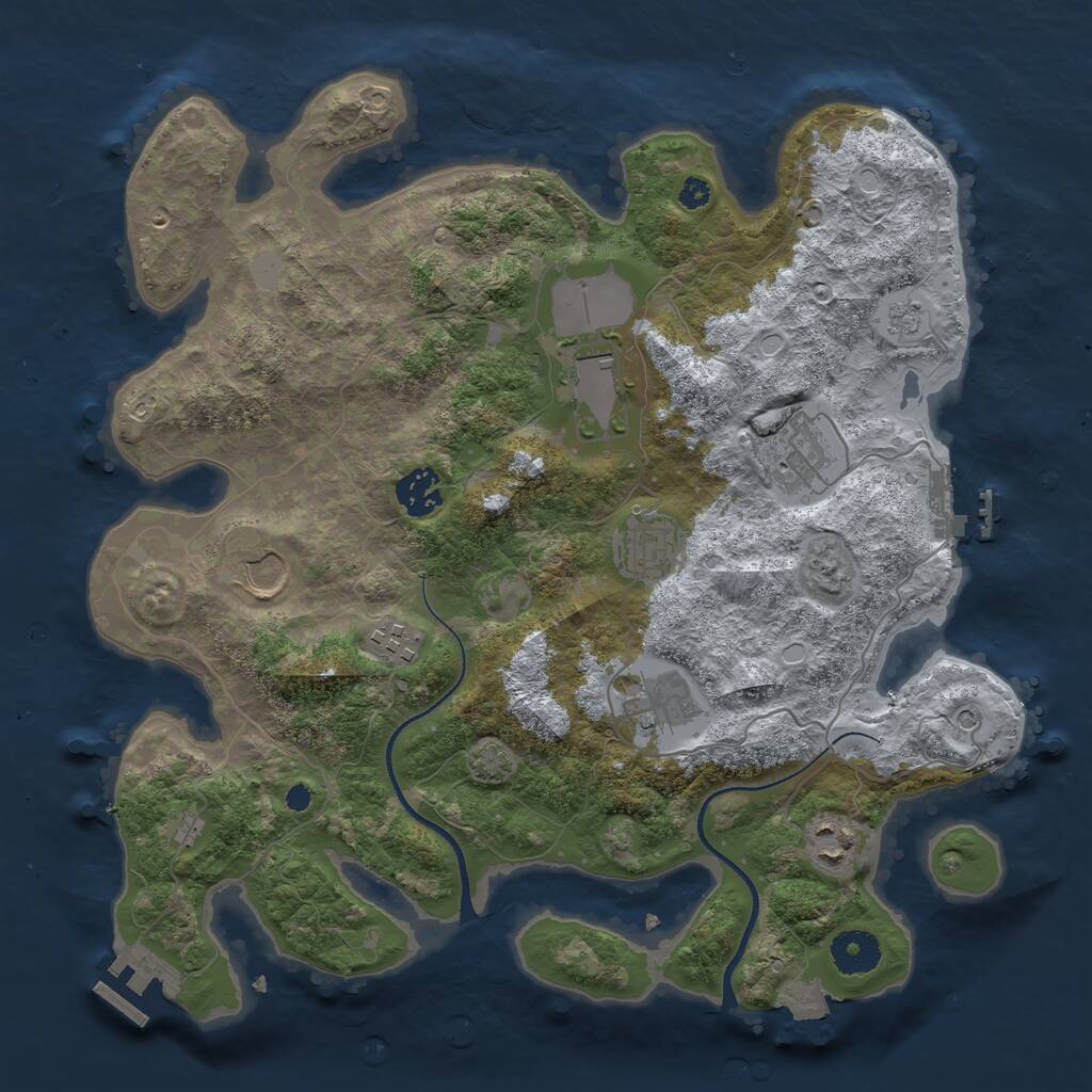 Rust Map: Procedural Map, Size: 3500, Seed: 1848252726, 14 Monuments