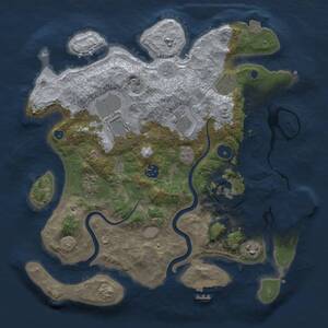 Thumbnail Rust Map: Procedural Map, Size: 3500, Seed: 389337616, 14 Monuments