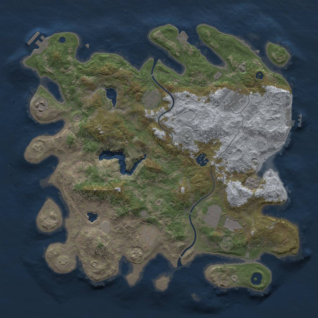 Rust Map: Procedural Map, Size: 4000, Seed: 557103812, 13 Monuments