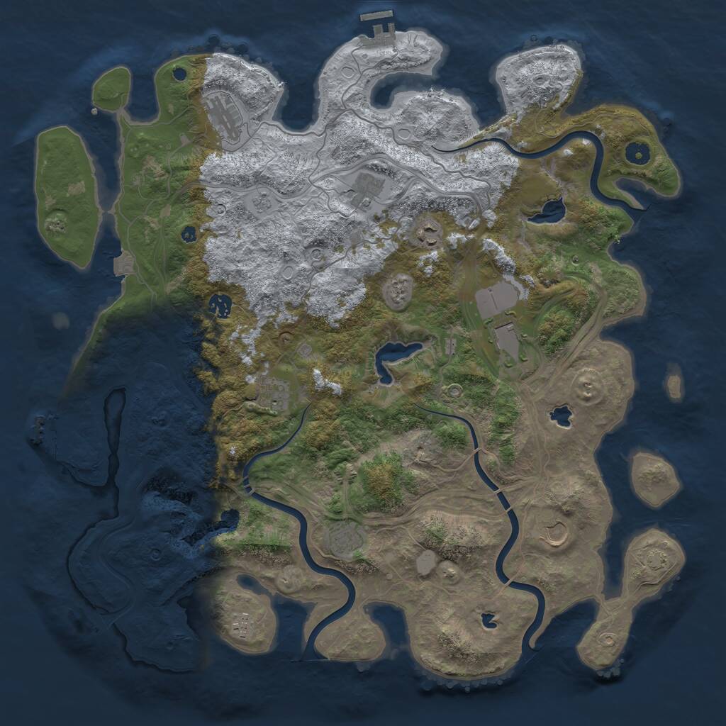 Rust Map: Procedural Map, Size: 4500, Seed: 2329873, 15 Monuments