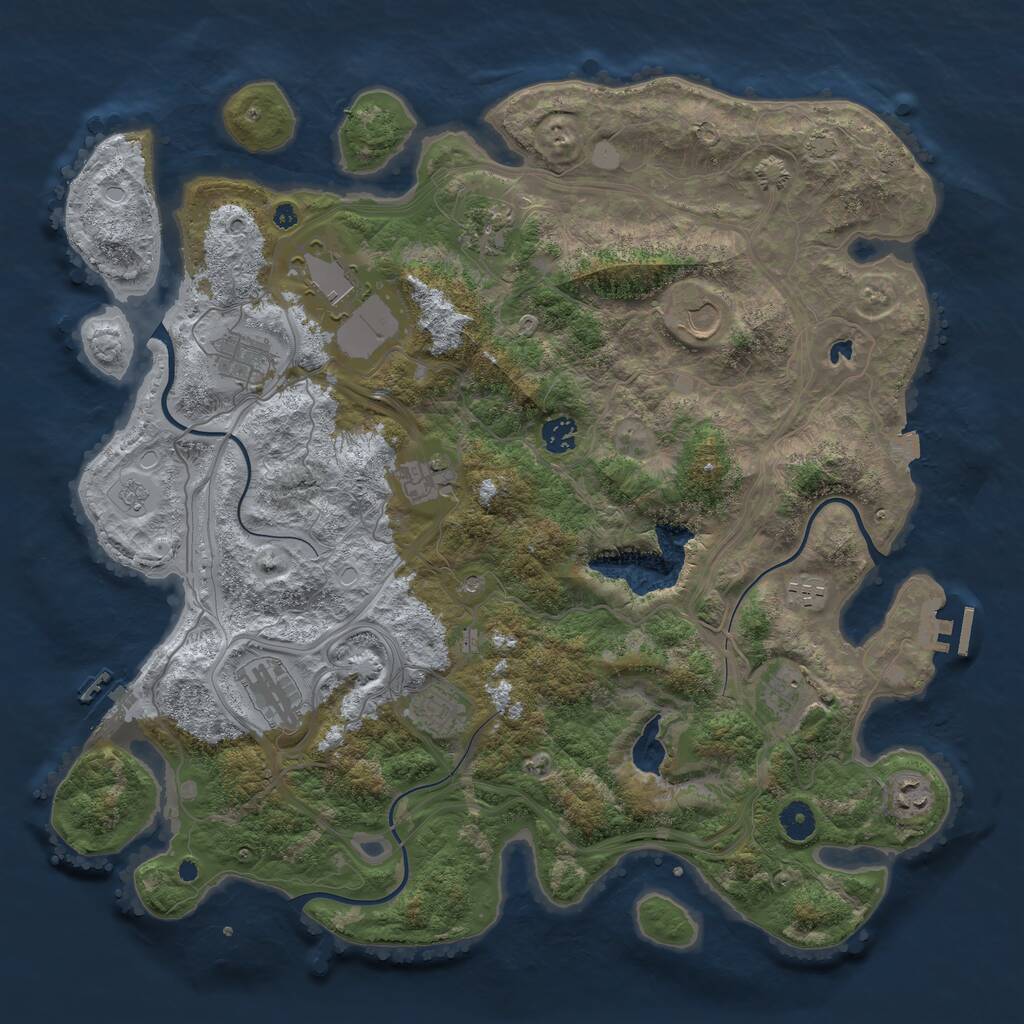 Rust Map: Procedural Map, Size: 4250, Seed: 754787, 17 Monuments