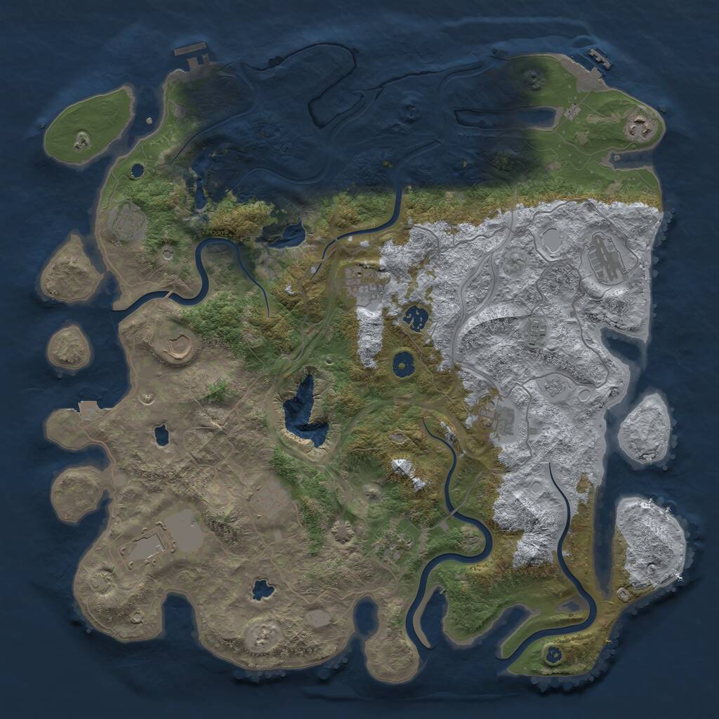 Rust Map: Procedural Map, Size: 4500, Seed: 454664509, 17 Monuments
