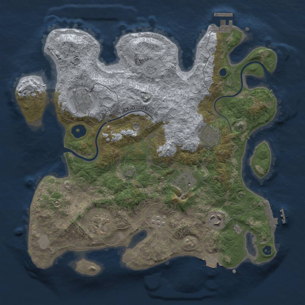 Rust Map: Procedural Map, Size: 3300, Seed: 77889910, 12 Monuments