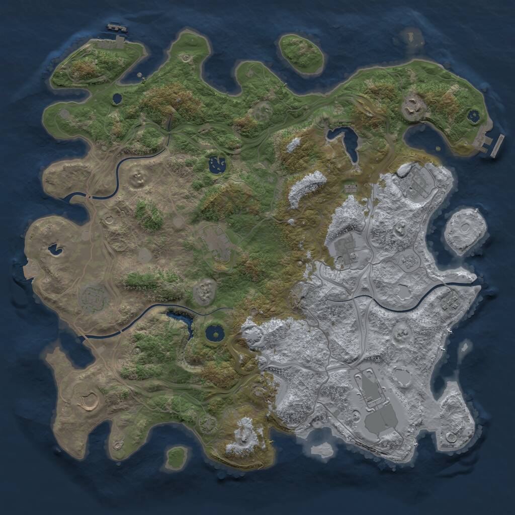 Rust Map: Procedural Map, Size: 4250, Seed: 789439569, 16 Monuments