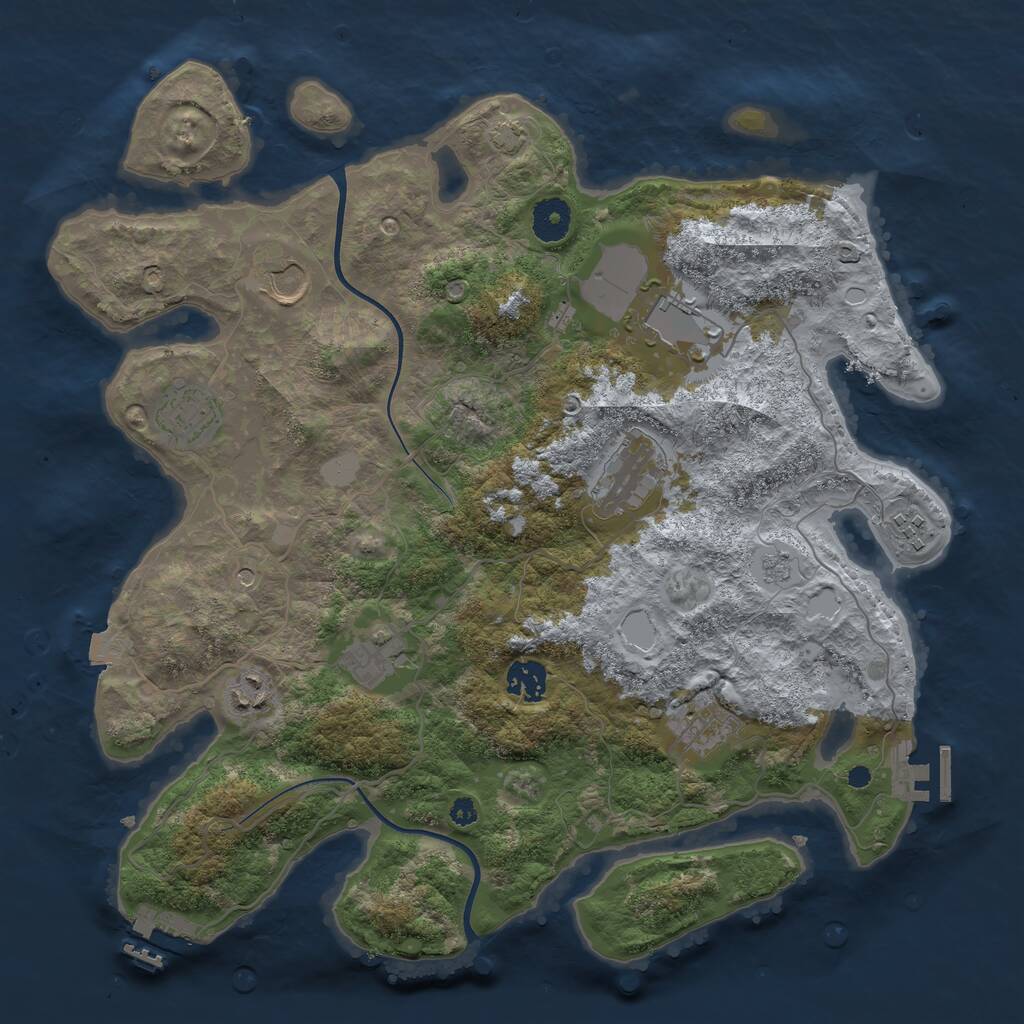 Rust Map: Procedural Map, Size: 3700, Seed: 1391917925, 15 Monuments