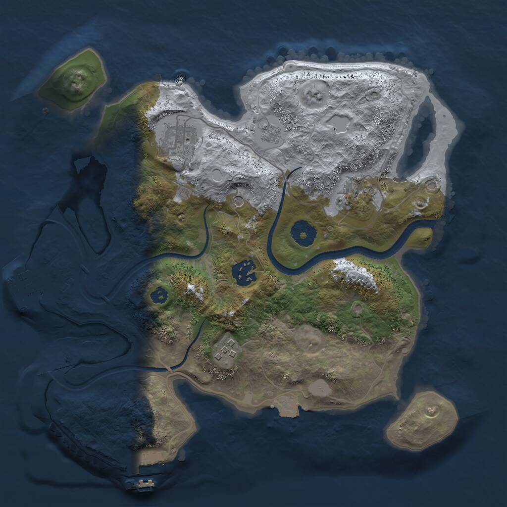 Rust Map: Procedural Map, Size: 3000, Seed: 1637287434, 9 Monuments