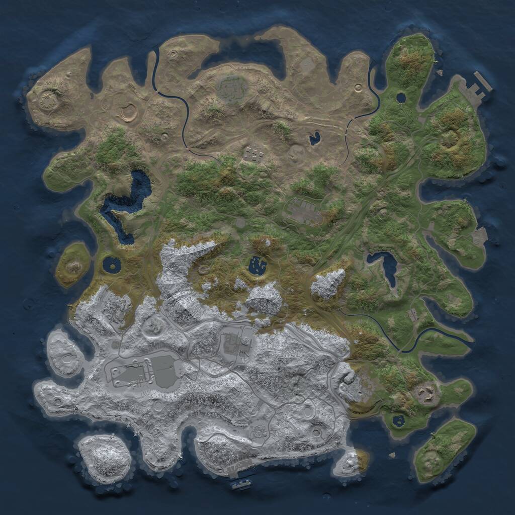 Rust Map: Procedural Map, Size: 4250, Seed: 92842503, 16 Monuments