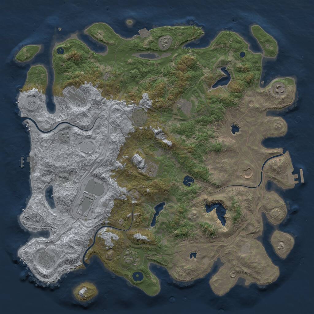 Rust Map: Procedural Map, Size: 4500, Seed: 957852312, 17 Monuments