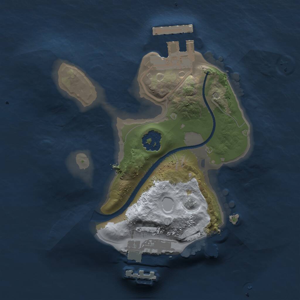 Rust Map: Procedural Map, Size: 1500, Seed: 134534, 3 Monuments