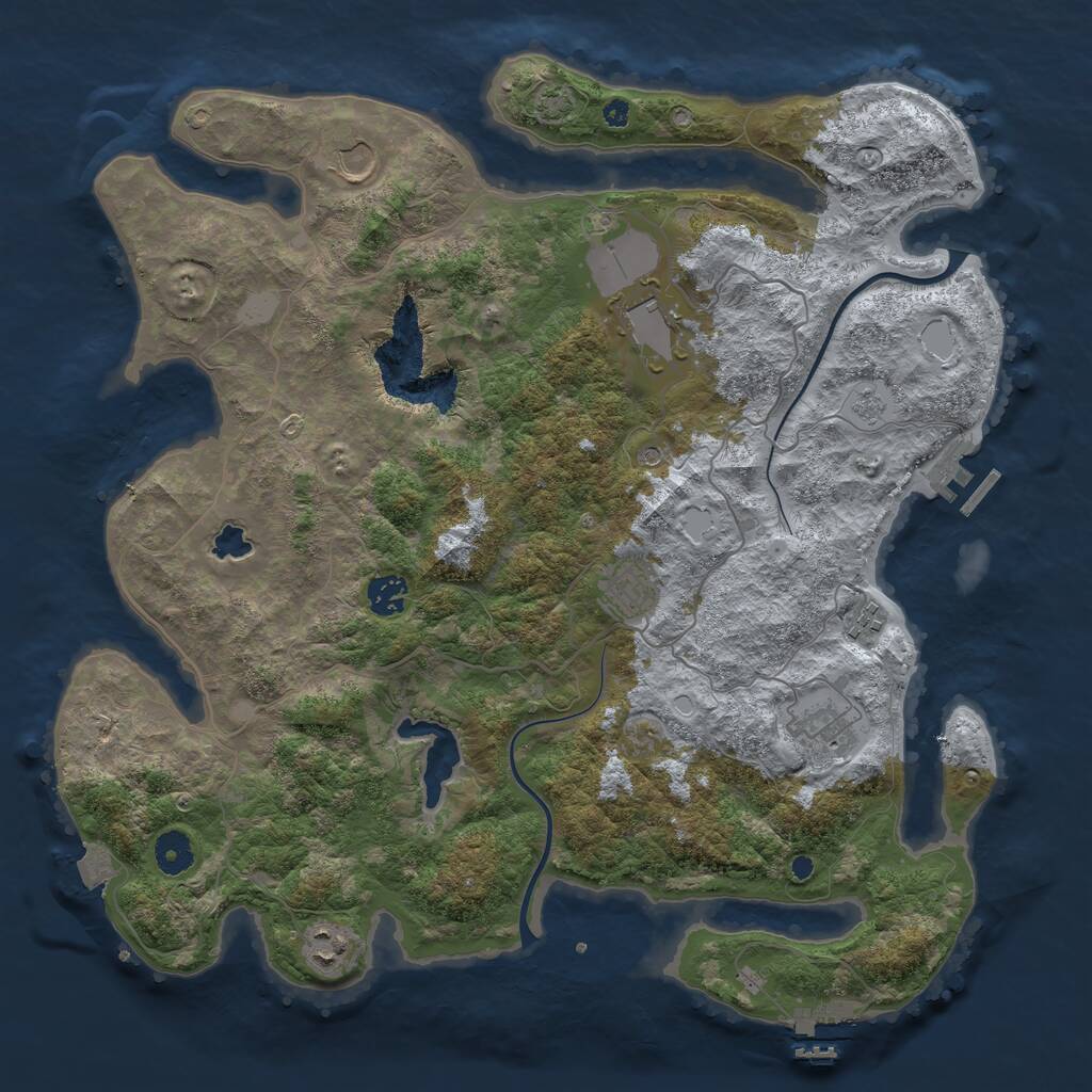 Rust Map: Procedural Map, Size: 4000, Seed: 1710405648, 13 Monuments