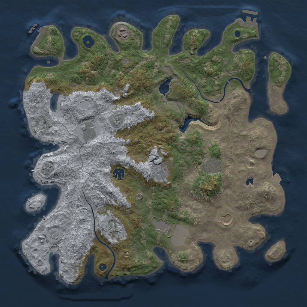 Rust Map: Procedural Map, Size: 4000, Seed: 1939242294, 15 Monuments