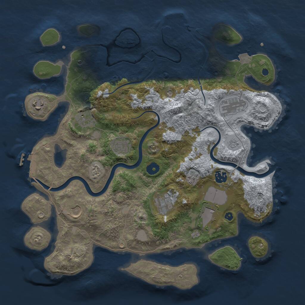 Rust Map: Procedural Map, Size: 3700, Seed: 1846211448, 15 Monuments